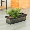 Gardenised Outdoor and Indoor Rectangle Trough Plastic Planter Box, Vegetables or Flower Planting Pot QI004121.S